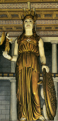 statue of athena in the parthenon